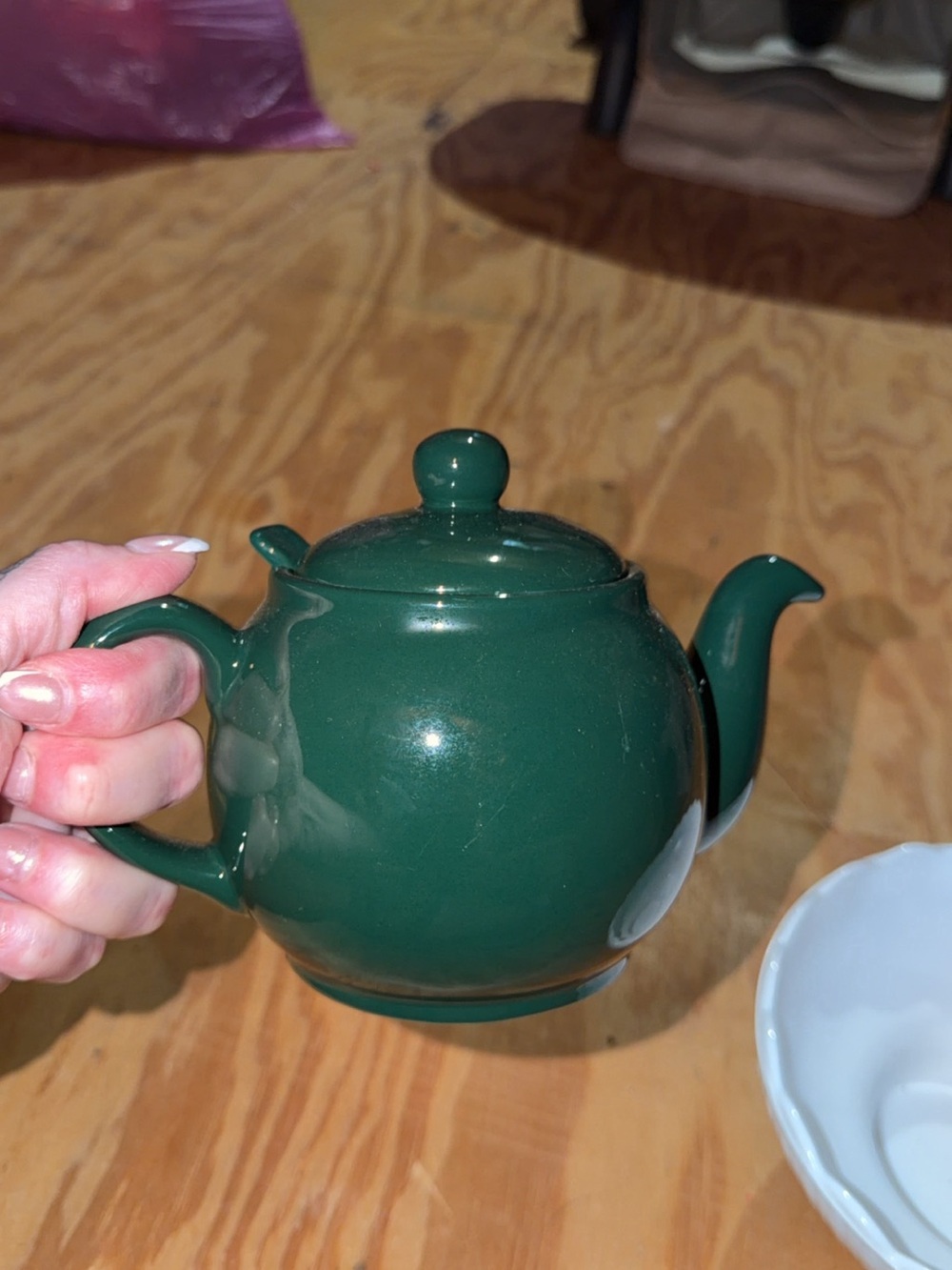 Dark Green Ceramic Teapot